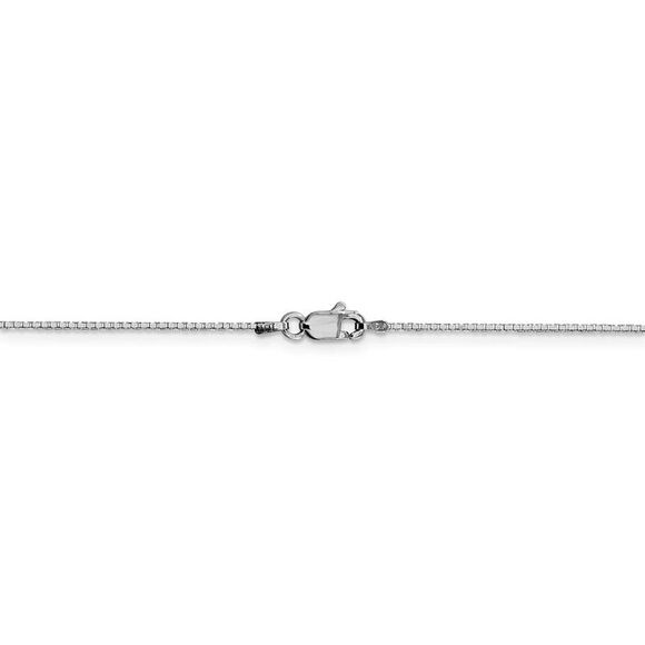1mm, 10k White Gold, Box Chain Necklace, 24 Inch - Picture 4 of 8